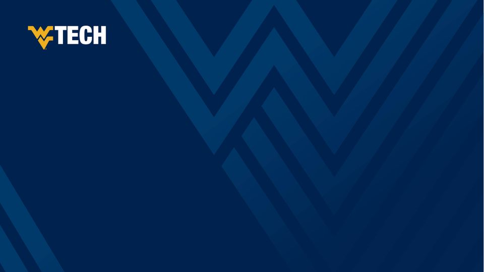 A blue background with the WVU Tech logo.
